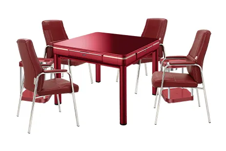 red mahjong table